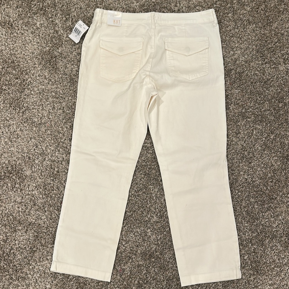 Kut From The Kloth Reece Mid Rise Cropped Jeans in Optic White - Picture 7 of 8